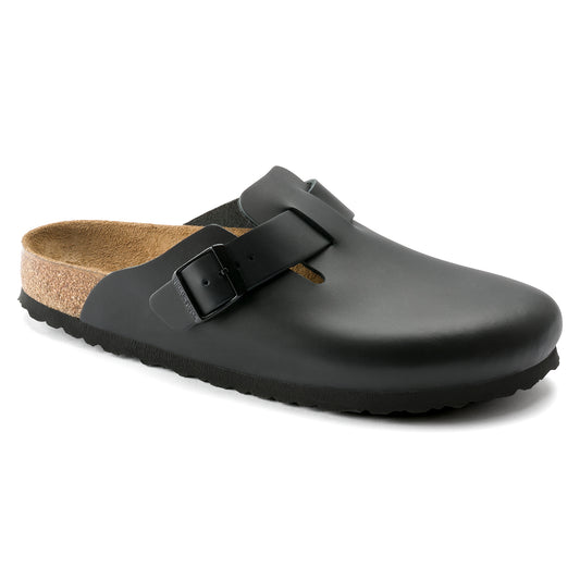 Birkenstock Boston natural leather black clog