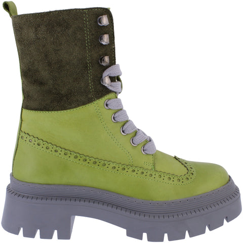 Adesso A7081 Bronte bean leather green lace up boot