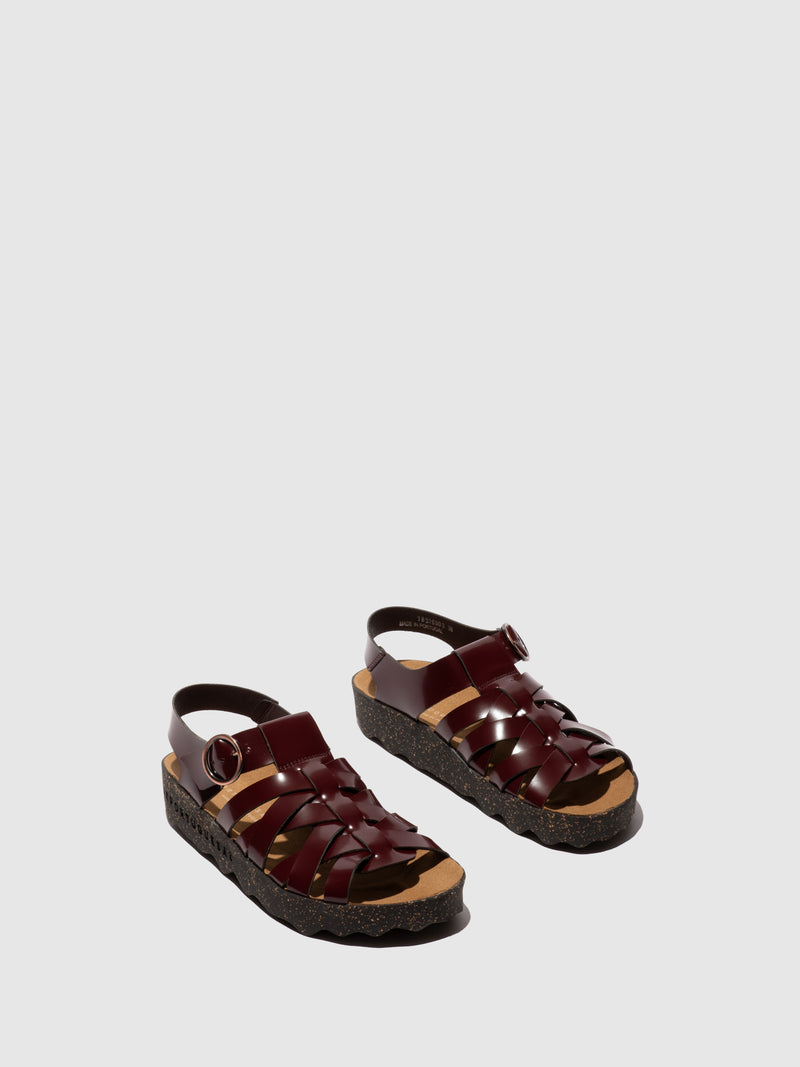 Asportugeusas Califfo Cisco Buckle Wine Vegan Sandal