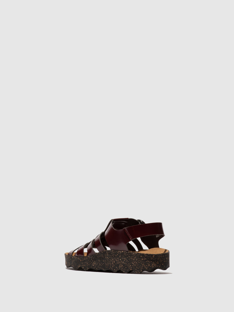 Asportugeusas Califfo Cisco Buckle Wine Vegan Sandal