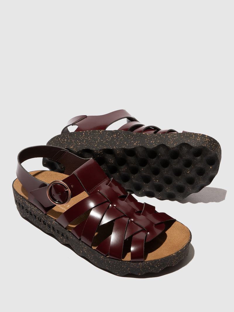 Asportugeusas Califfo Cisco Buckle Wine Vegan Sandal