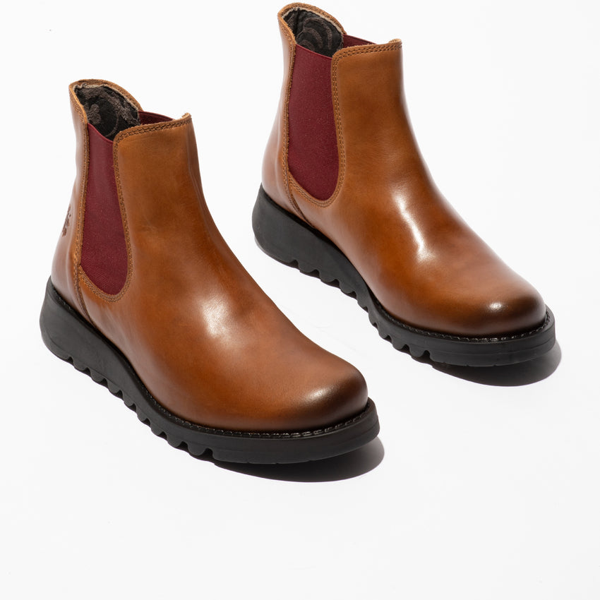 Fly Salv Rug Mid.Brown (Red elastic) Chelsea boot