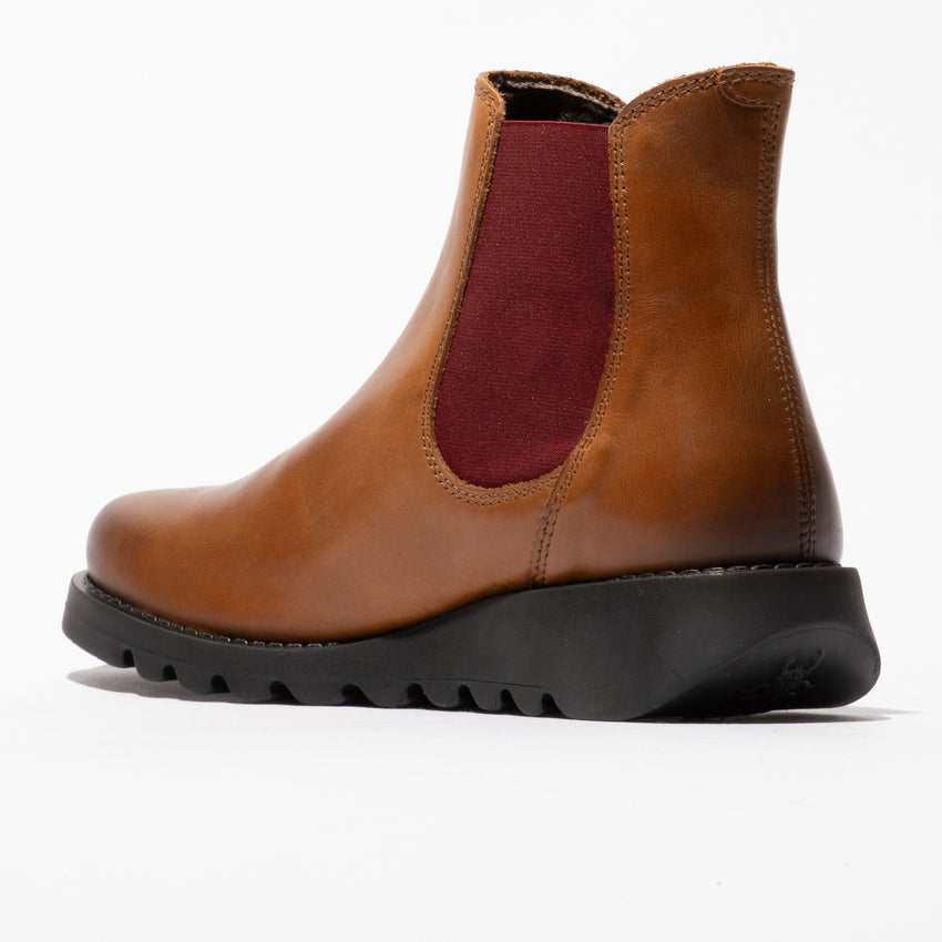 Fly Salv Rug Mid.Brown (Red elastic) Chelsea boot
