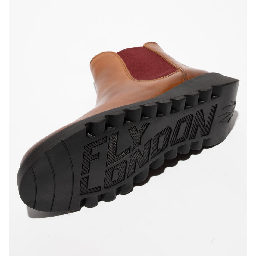 Fly Salv Rug Mid.Brown (Red elastic) Chelsea boot