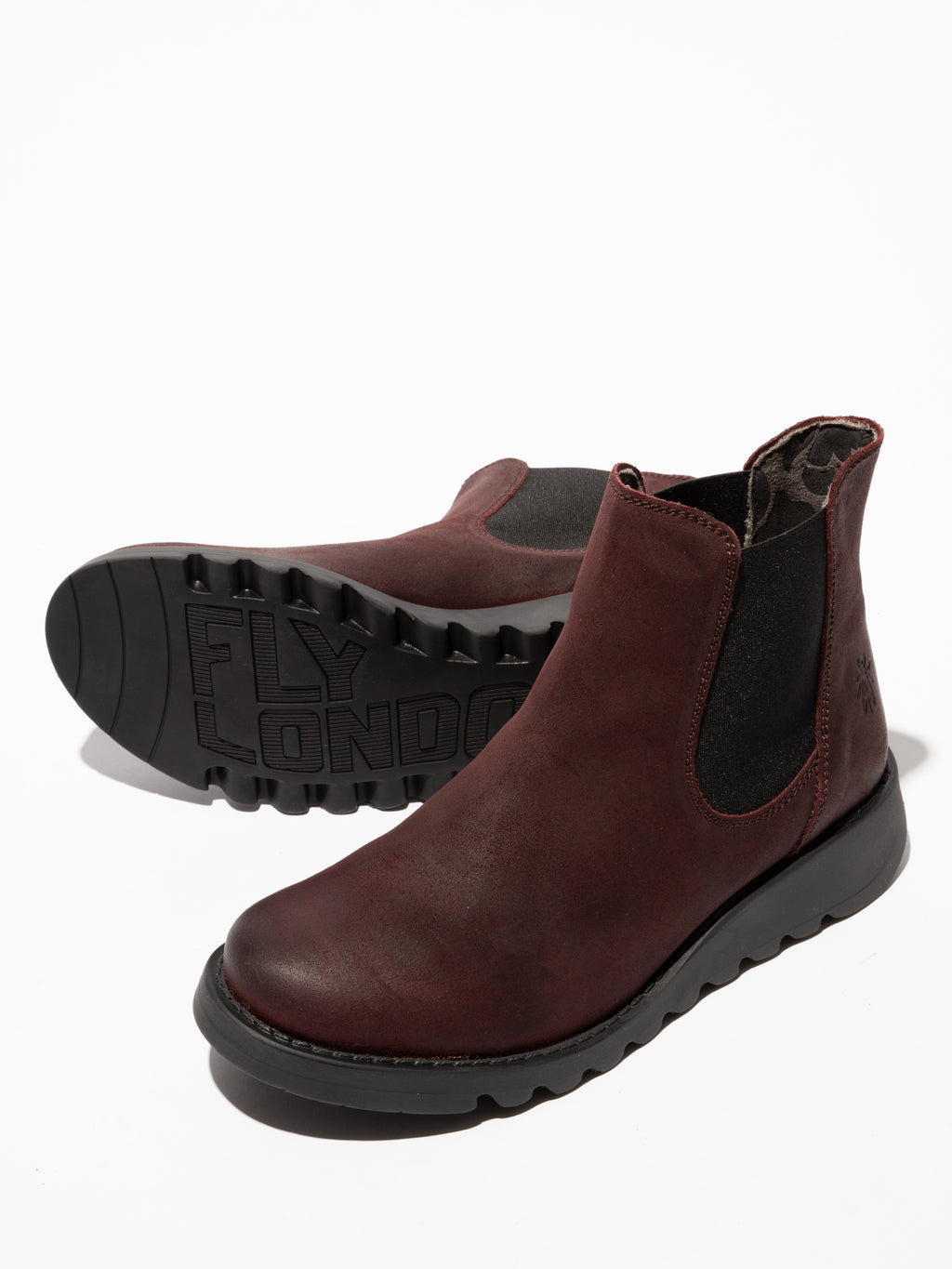 Fly Salv Antique Suede Burgundy Chelsea boot