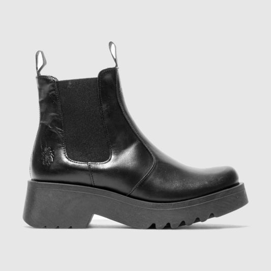 Fly Medi black leather chelsea ankle boot
