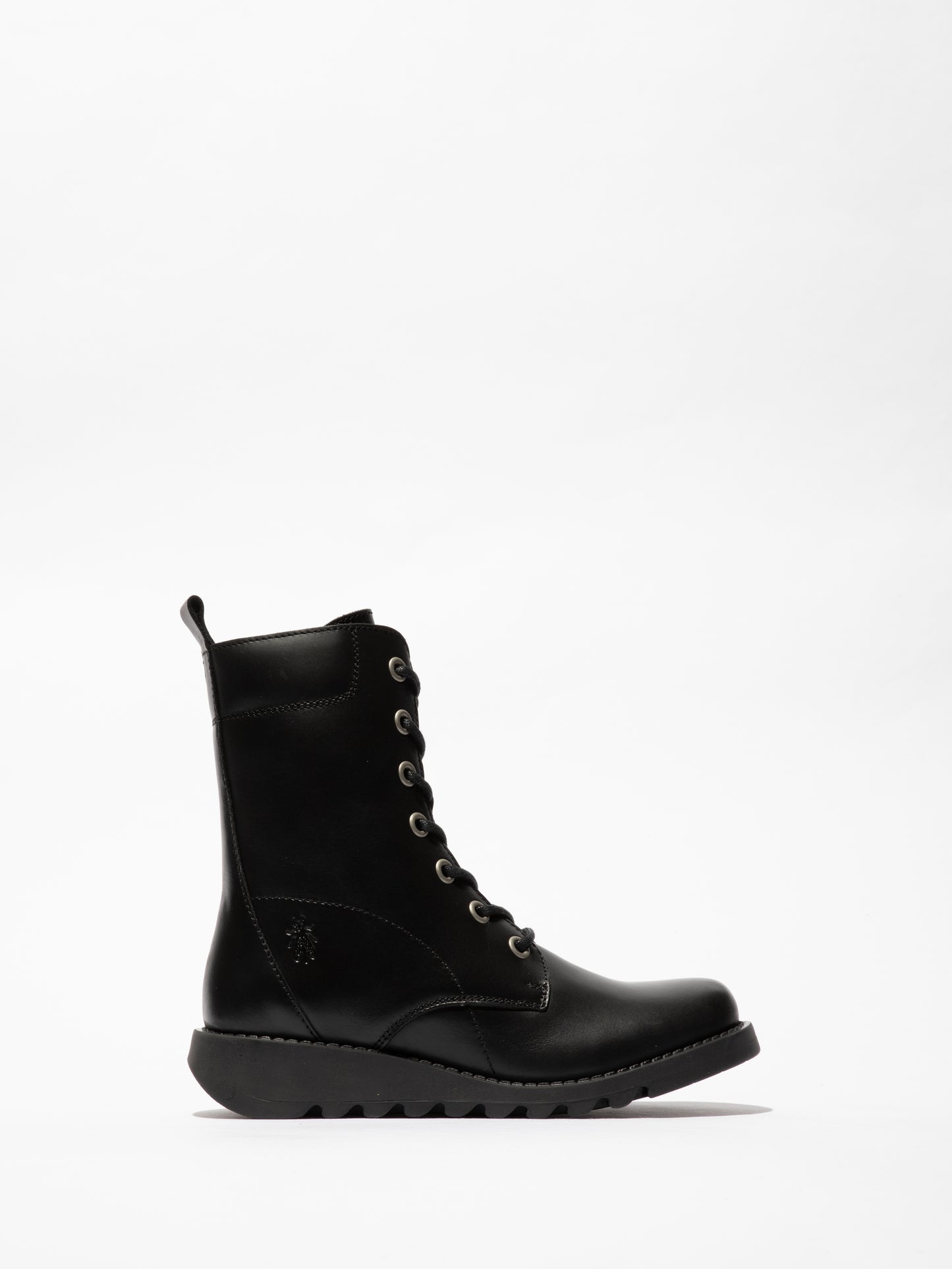 Fly Silf Black lace up with zip boots