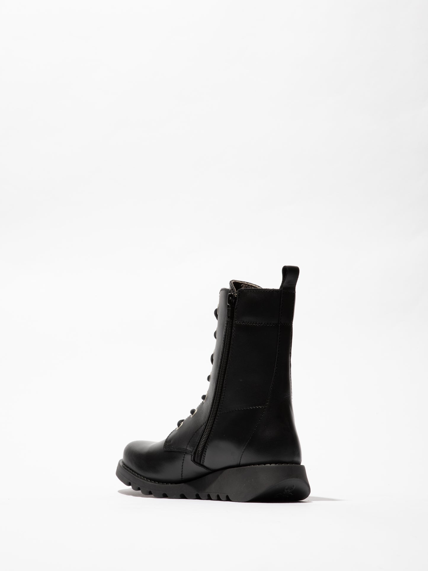 Fly Silf Black lace up with zip boots