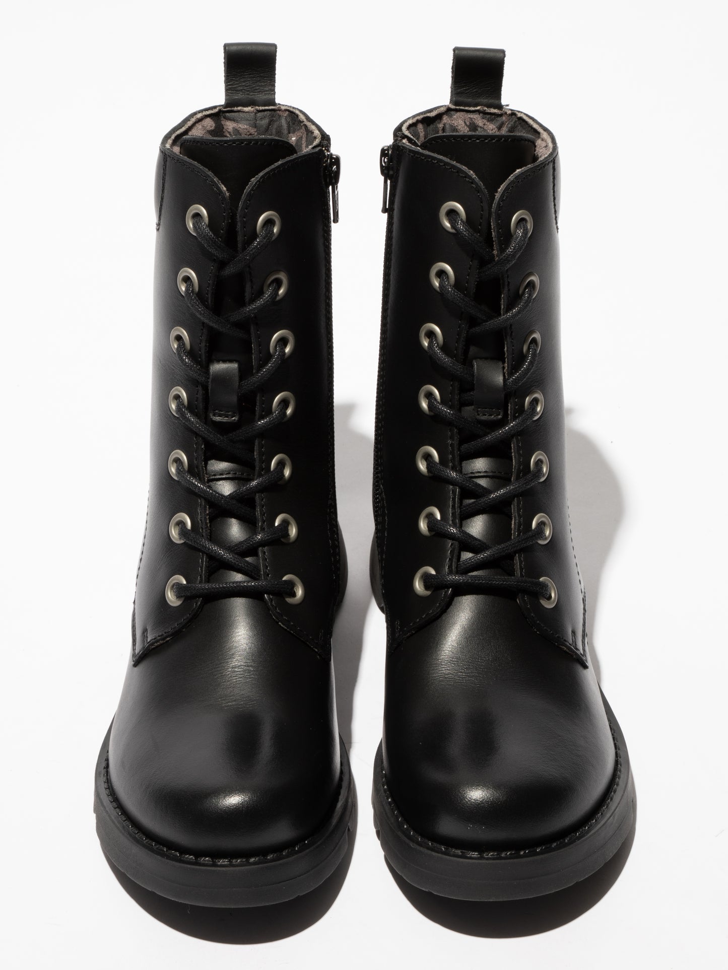 Fly Silf Black lace up with zip boots