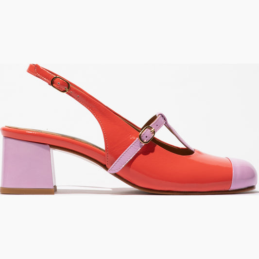 Fly Soln pink patent slingback sandal