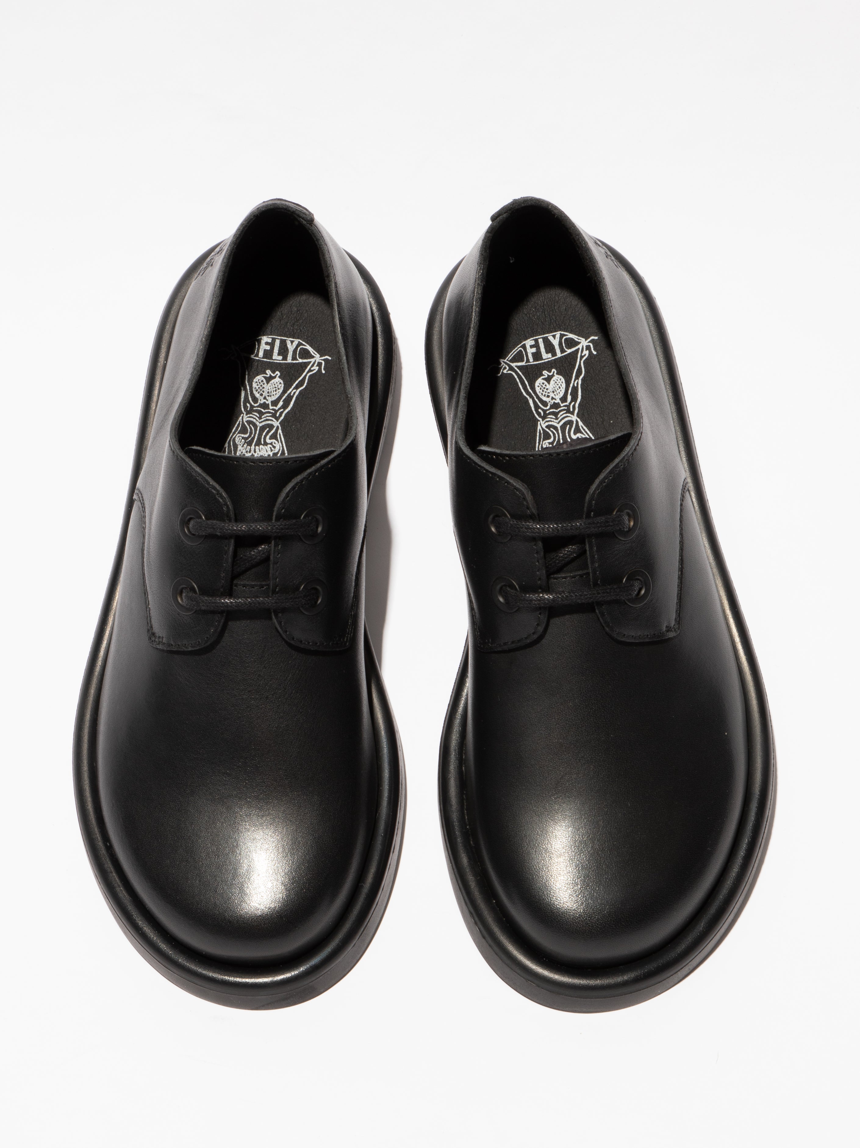 Fly Teni Burn Black lace up shoe