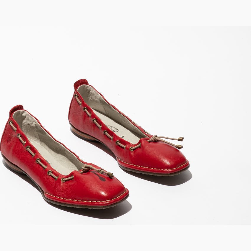 Fly Bapi red leather slip on shoe