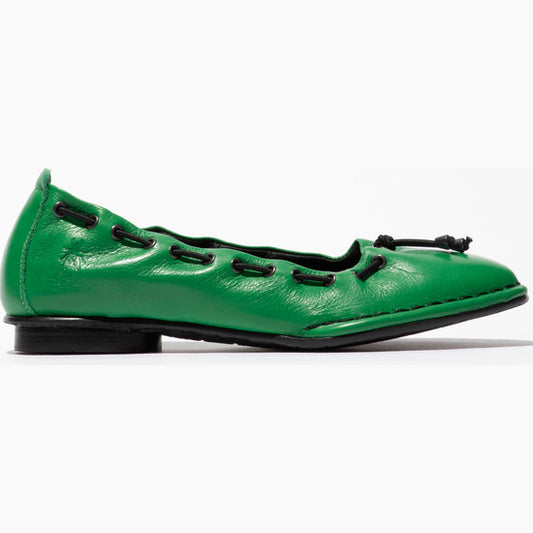 Fly bapi green leather slip on shoe