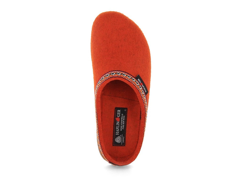 Haflinger Grizzly Franzl Rost clog slipper