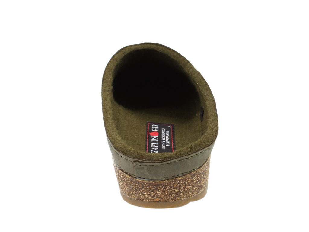 Haflinger Grizzly Torden Clog slipper Olive
