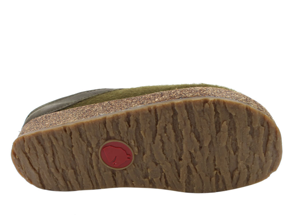 Haflinger Grizzly Torden Clog slipper Olive
