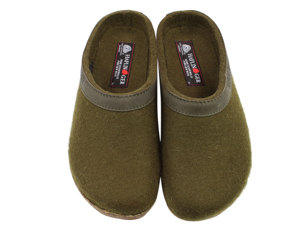 Haflinger Grizzly Torden Clog slipper Olive