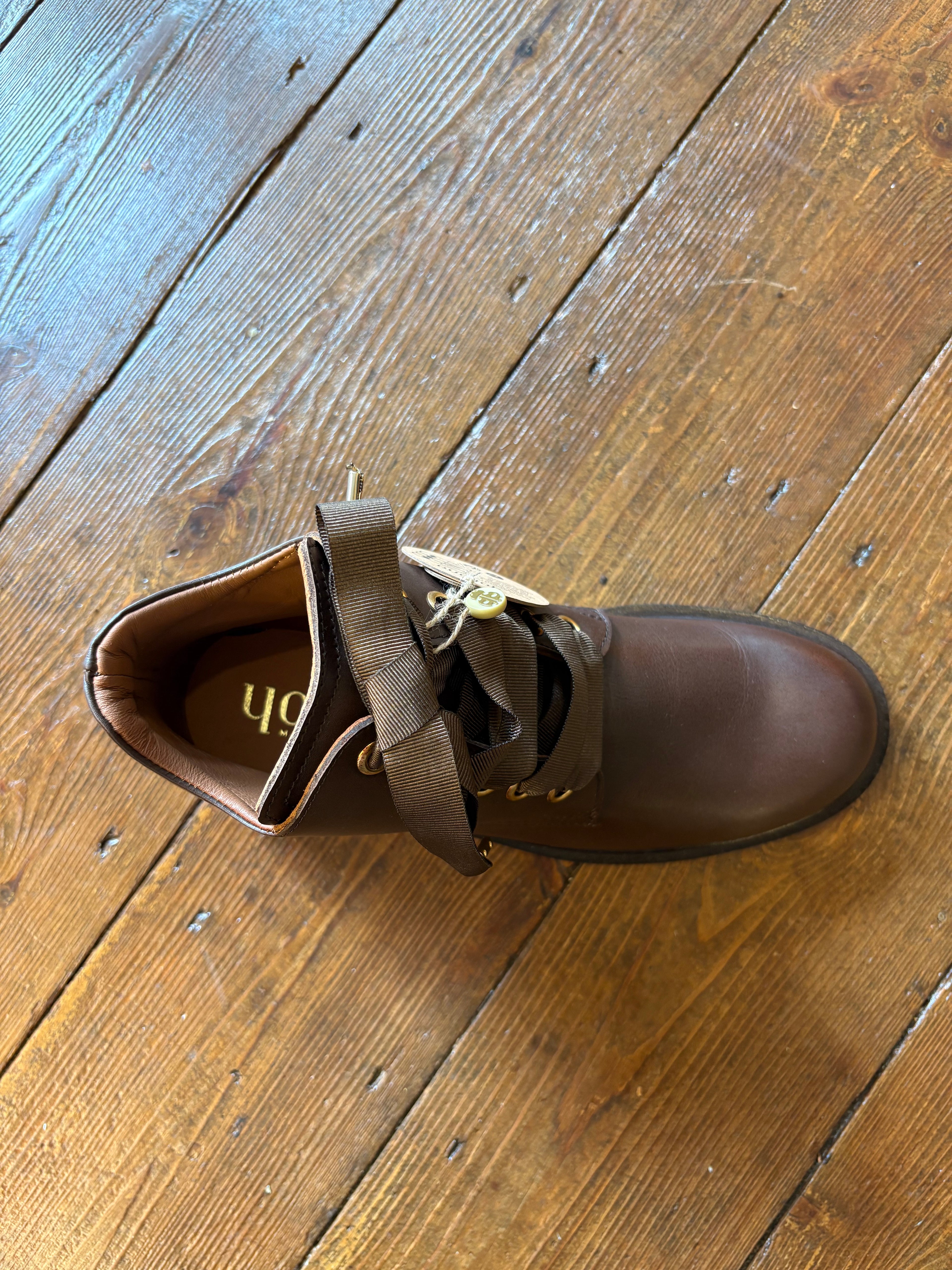 Yokono West Caoba Brown lace up ankle boot