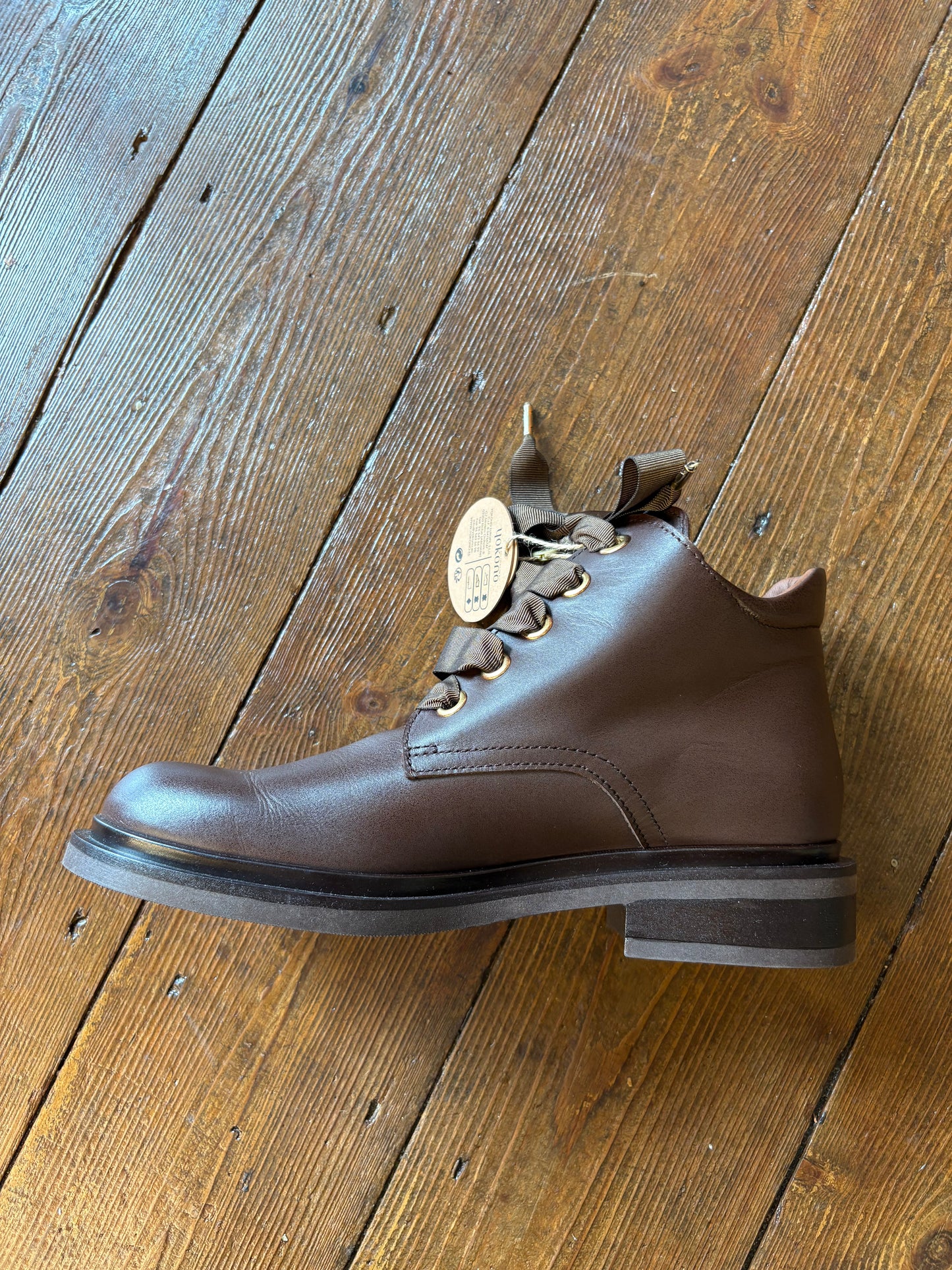 Yokono West Caoba Brown lace up ankle boot