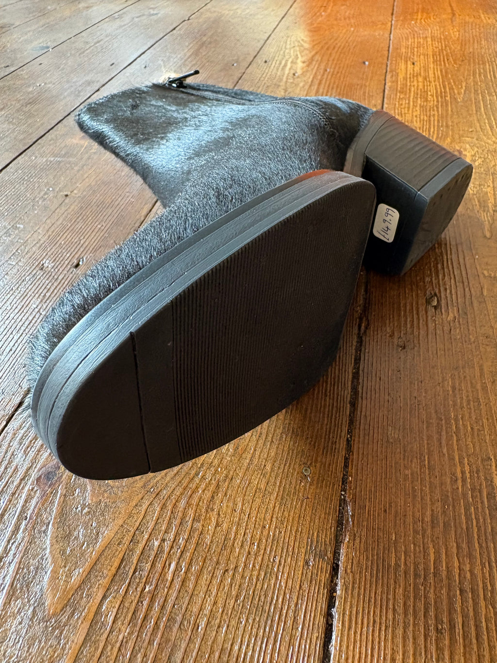 Yokono Ponyhair Black ankle boot