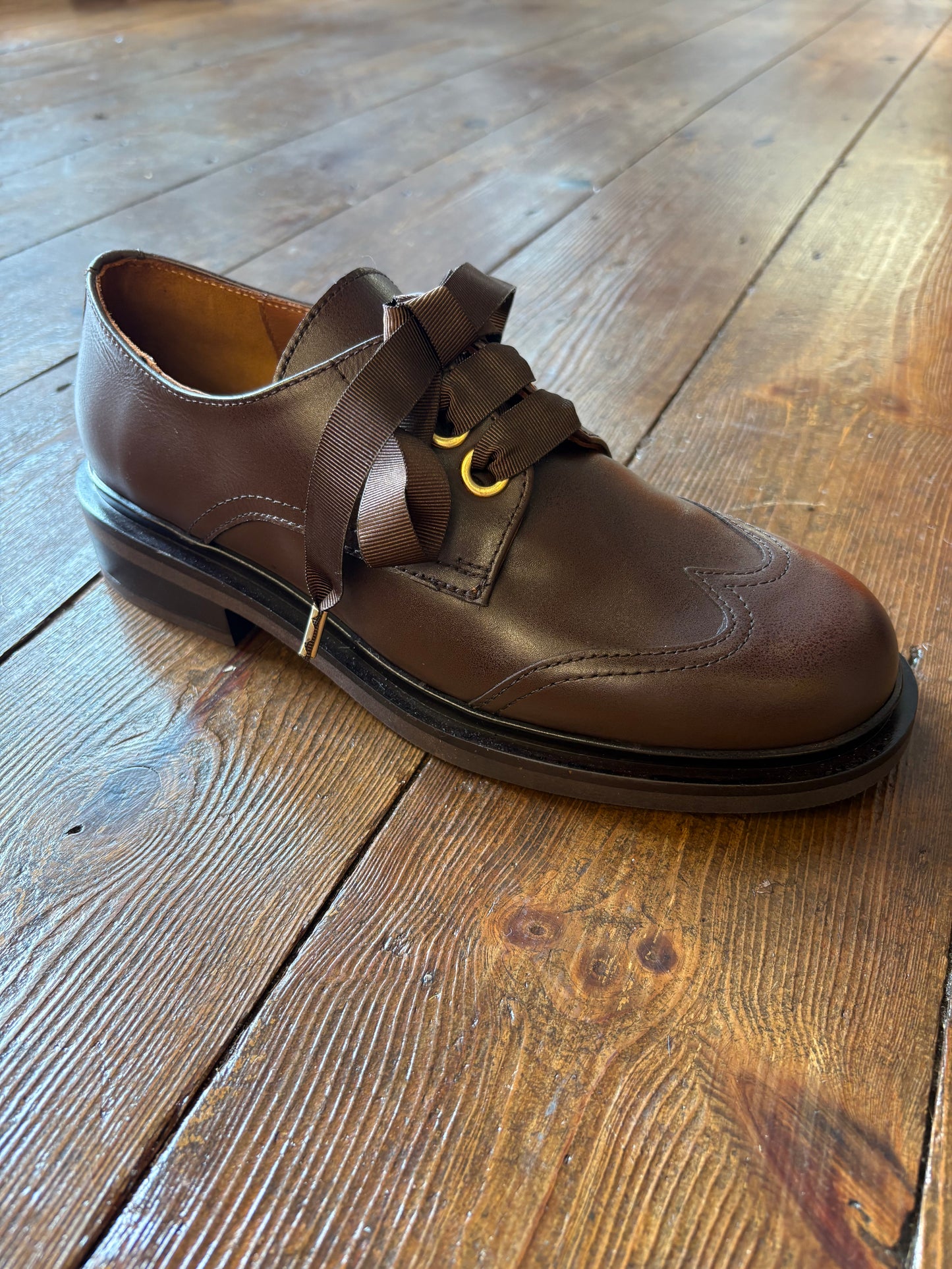 Yokono Brown Leather Lace up shoe