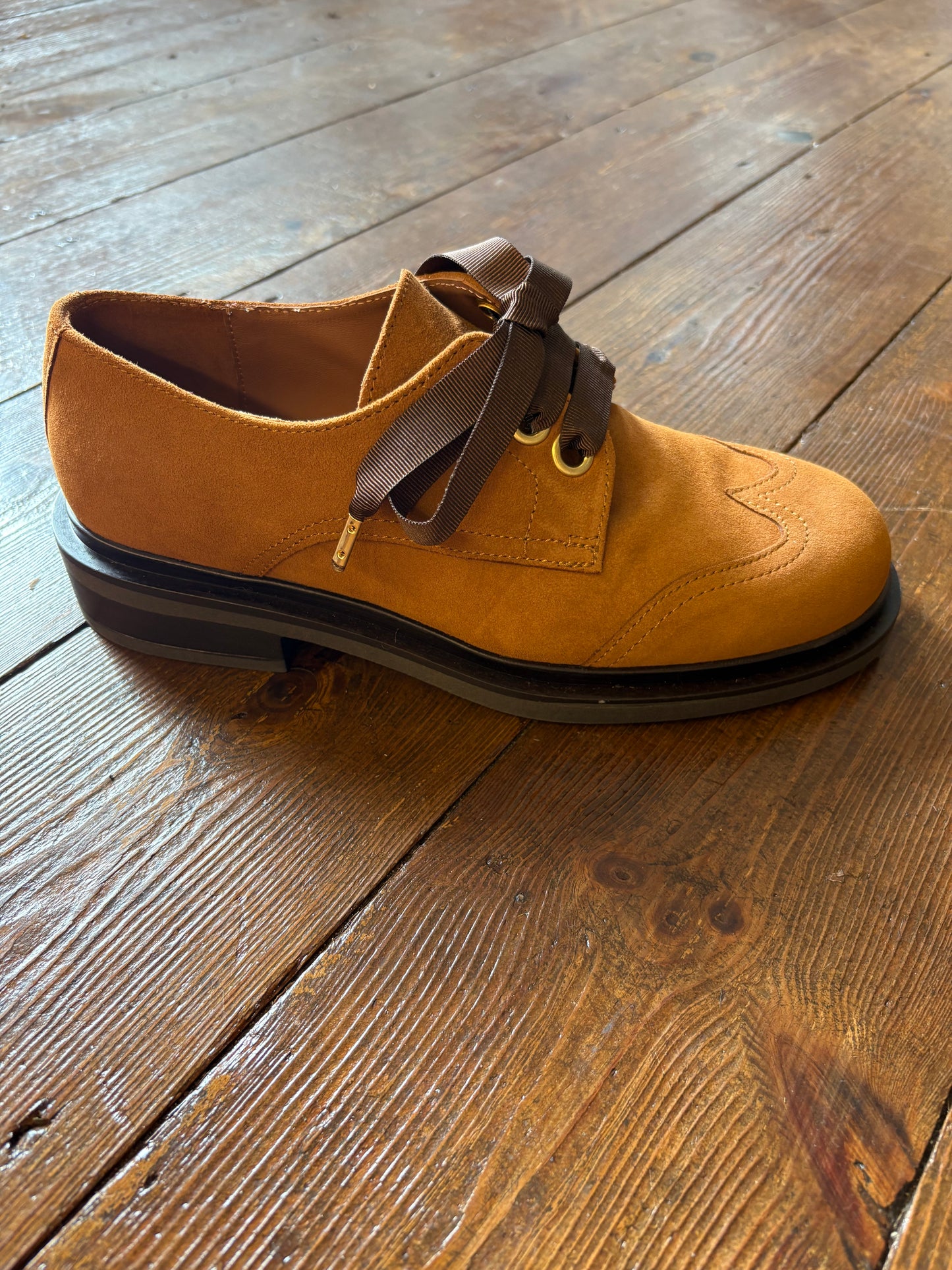 Yokono Brown Suede Lace up shoe