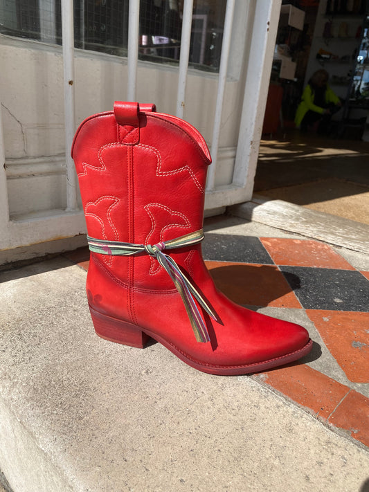Felmini 0736 red cowboy boot