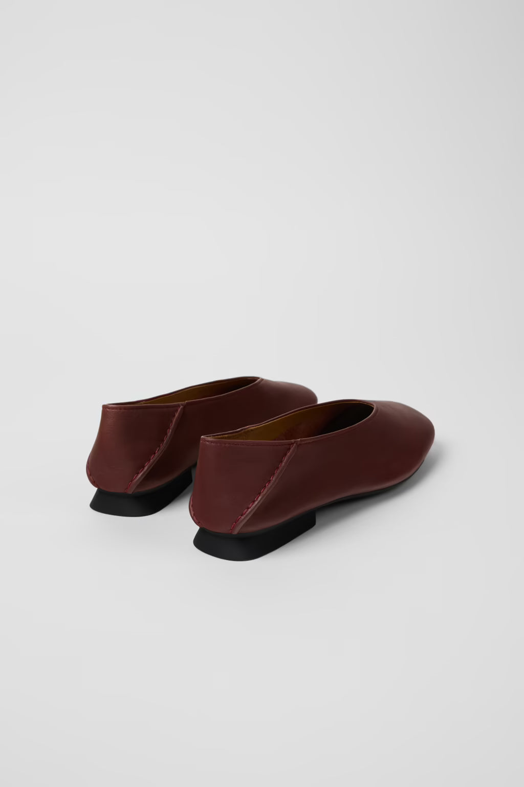 Camper Casi Myra burgundy leather ballerina shoes