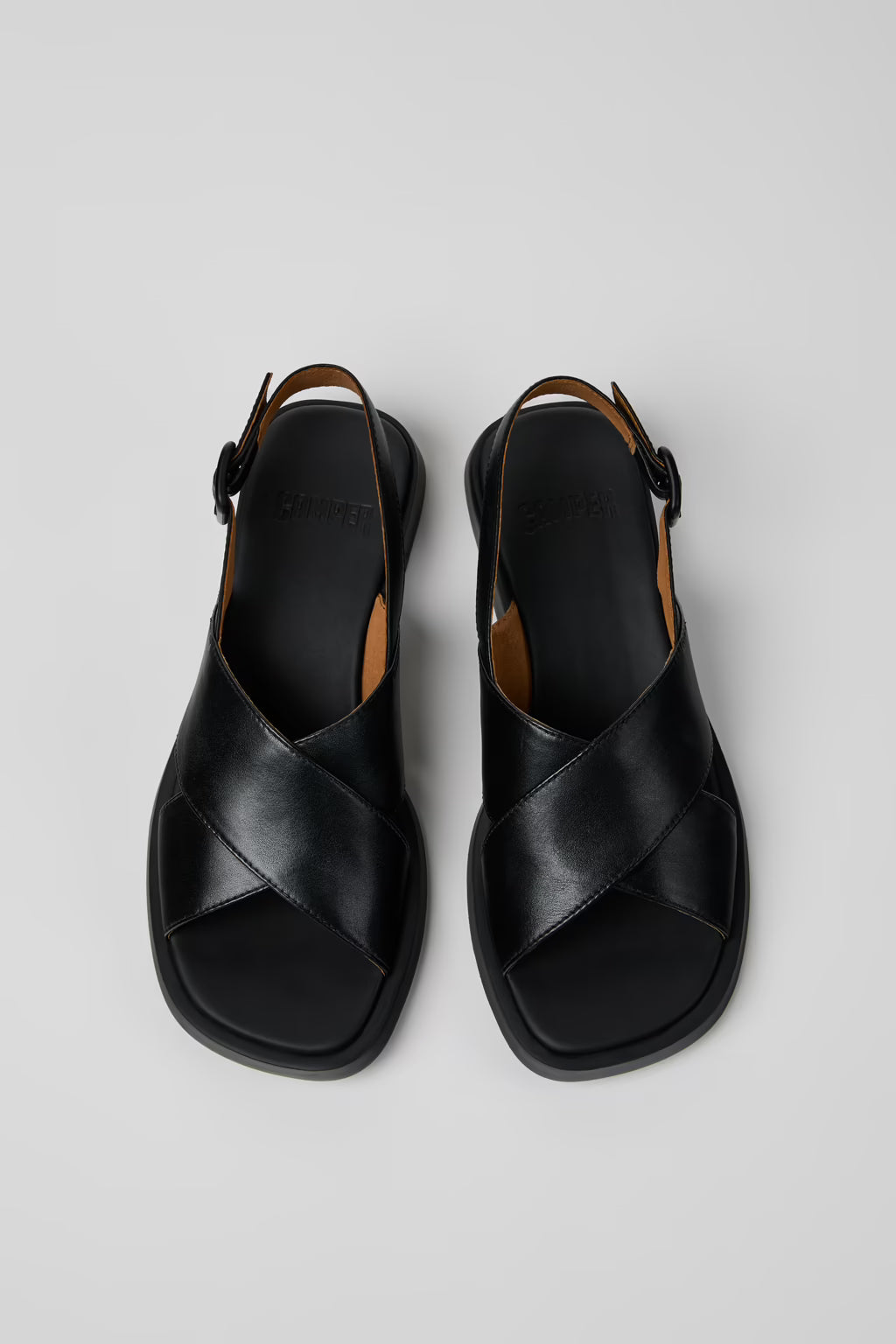 Camper Dana Black Leather sandals