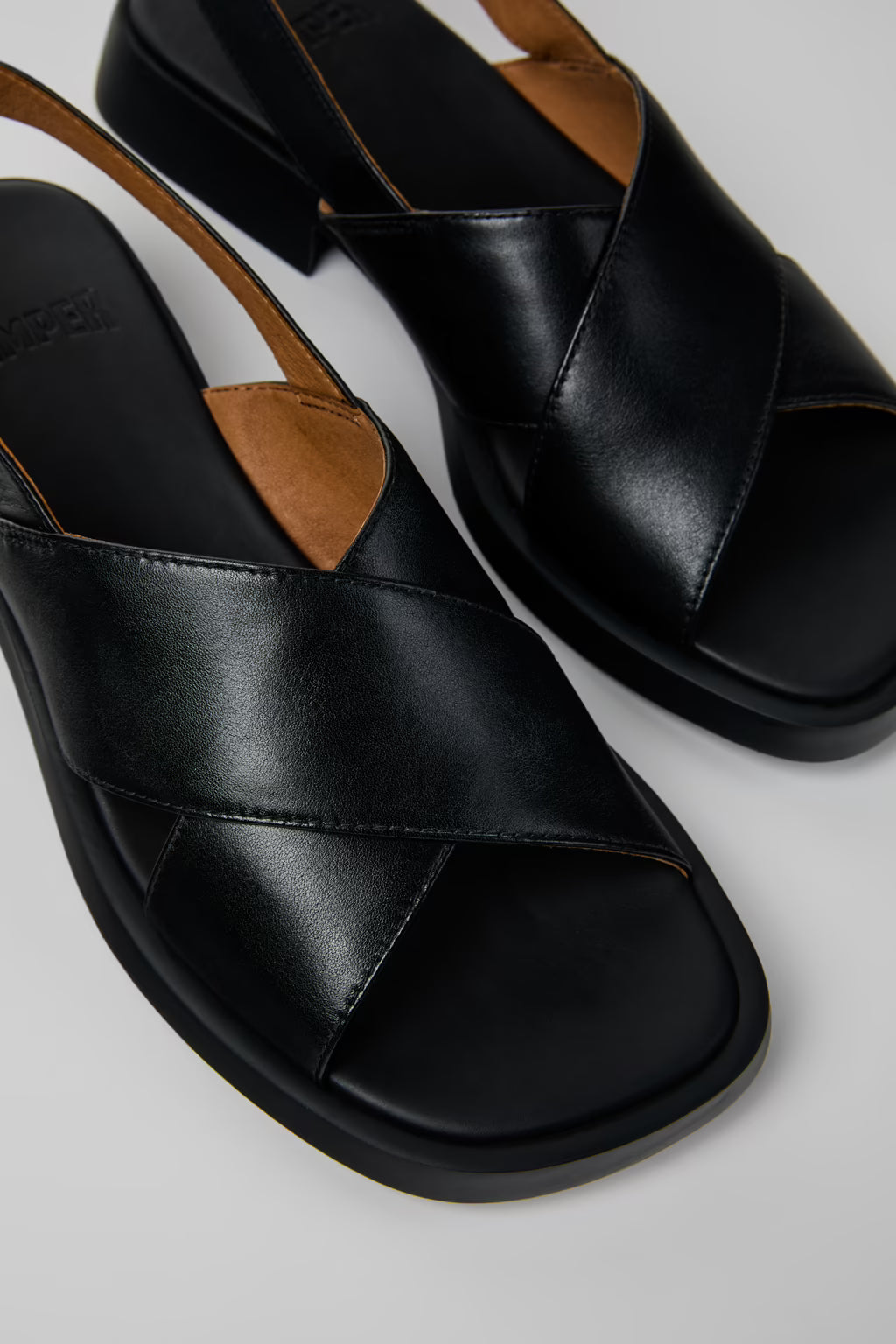 Camper Dana Black Leather sandals