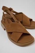 Camper Dana Brown Nubuck Leather Sandals