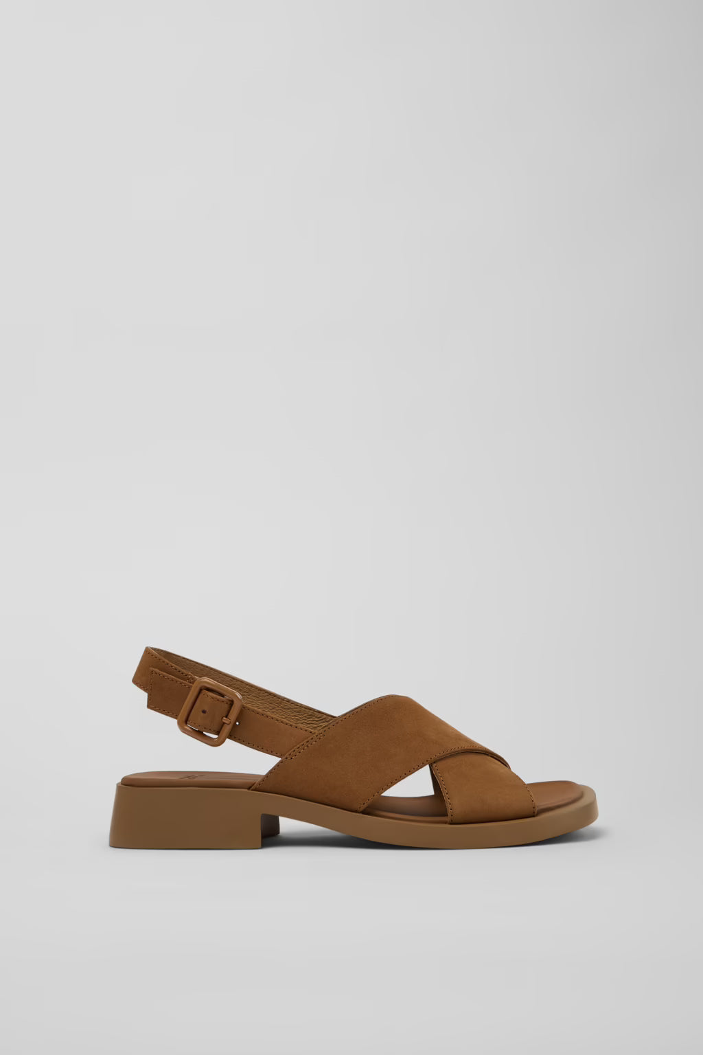 Camper Dana Brown Nubuck Leather Sandals