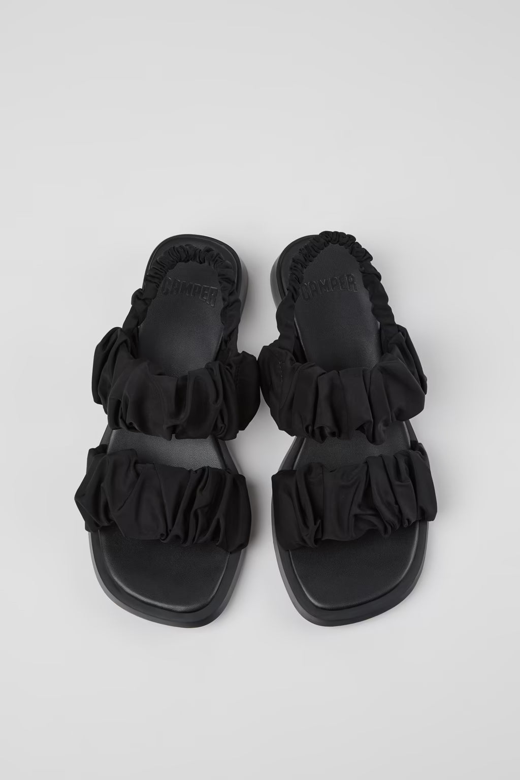 Camper Dana Black textile sandals