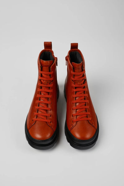 Camper K400325-023 Brutus Red Leather ankle Boots