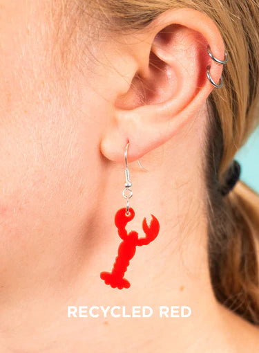 Tatty Devine lobster charm earring red