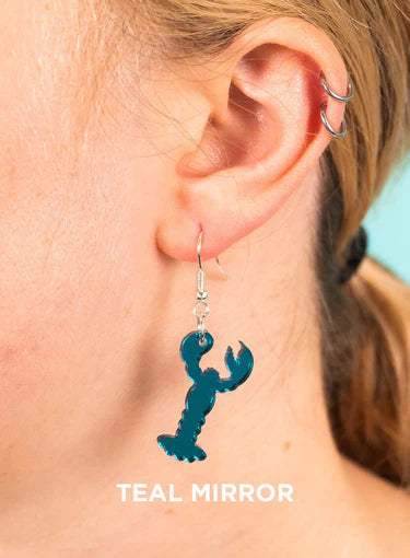 Tatty Devine lobster charm earrings blue