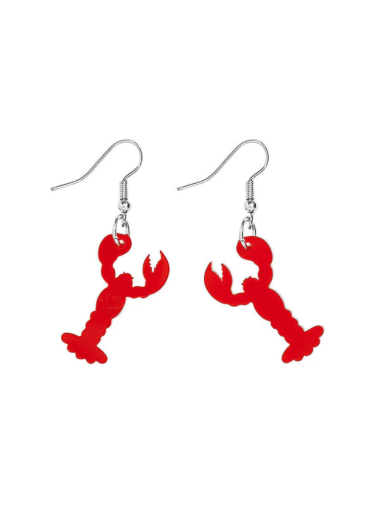 Tatty Devine lobster charm earring red