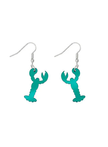 Tatty Devine lobster charm earrings blue