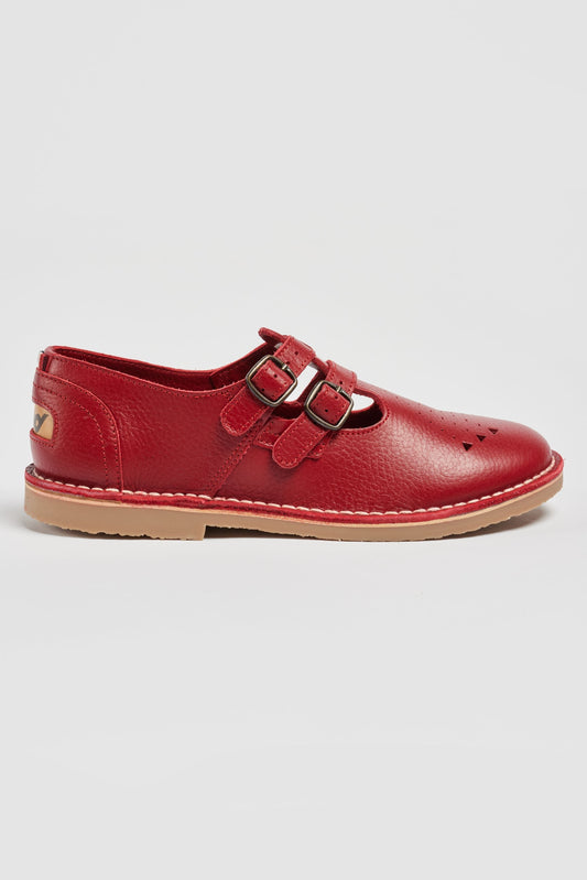 POD Red Marley Leather T-Bar