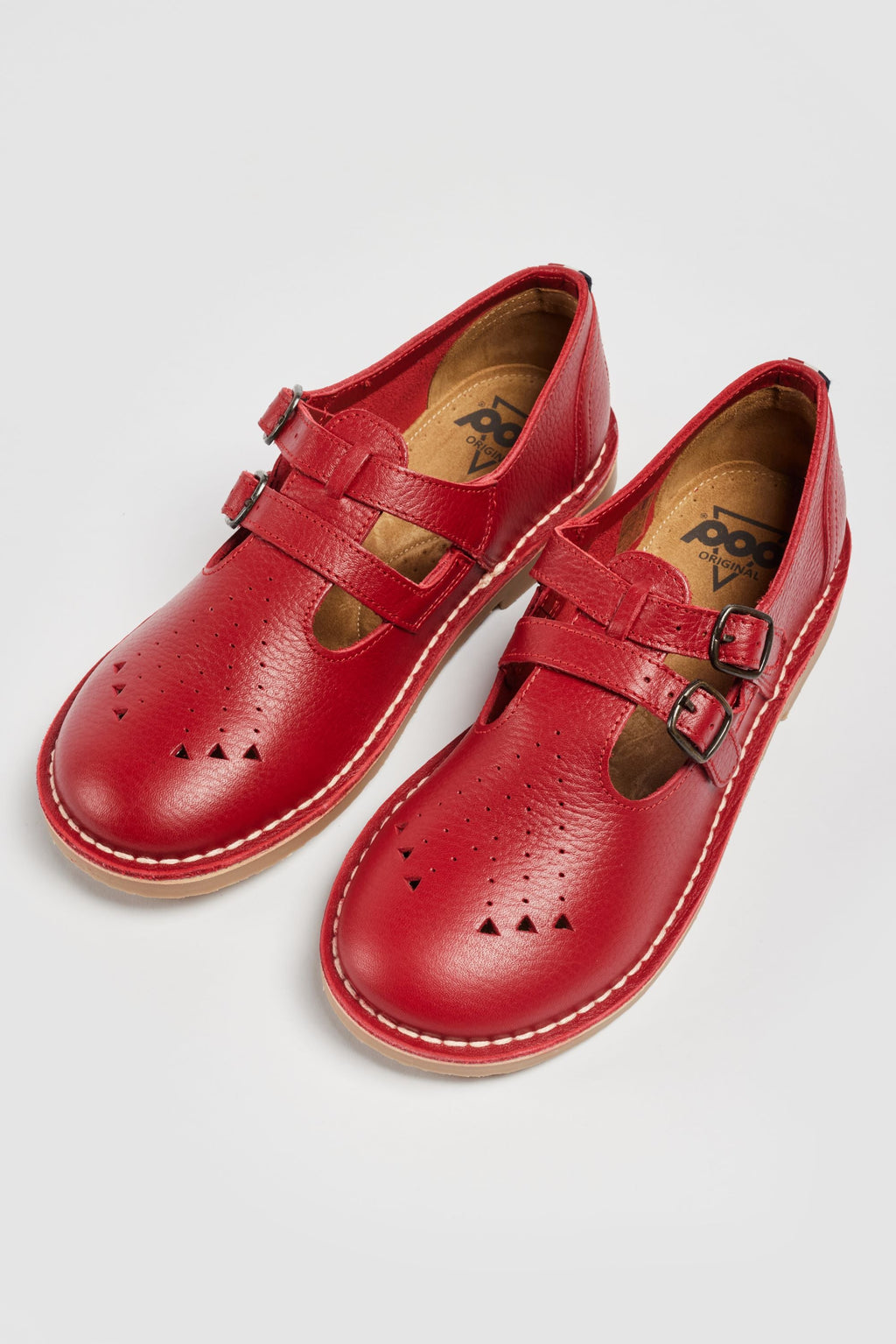 POD Red Marley Leather T-Bar