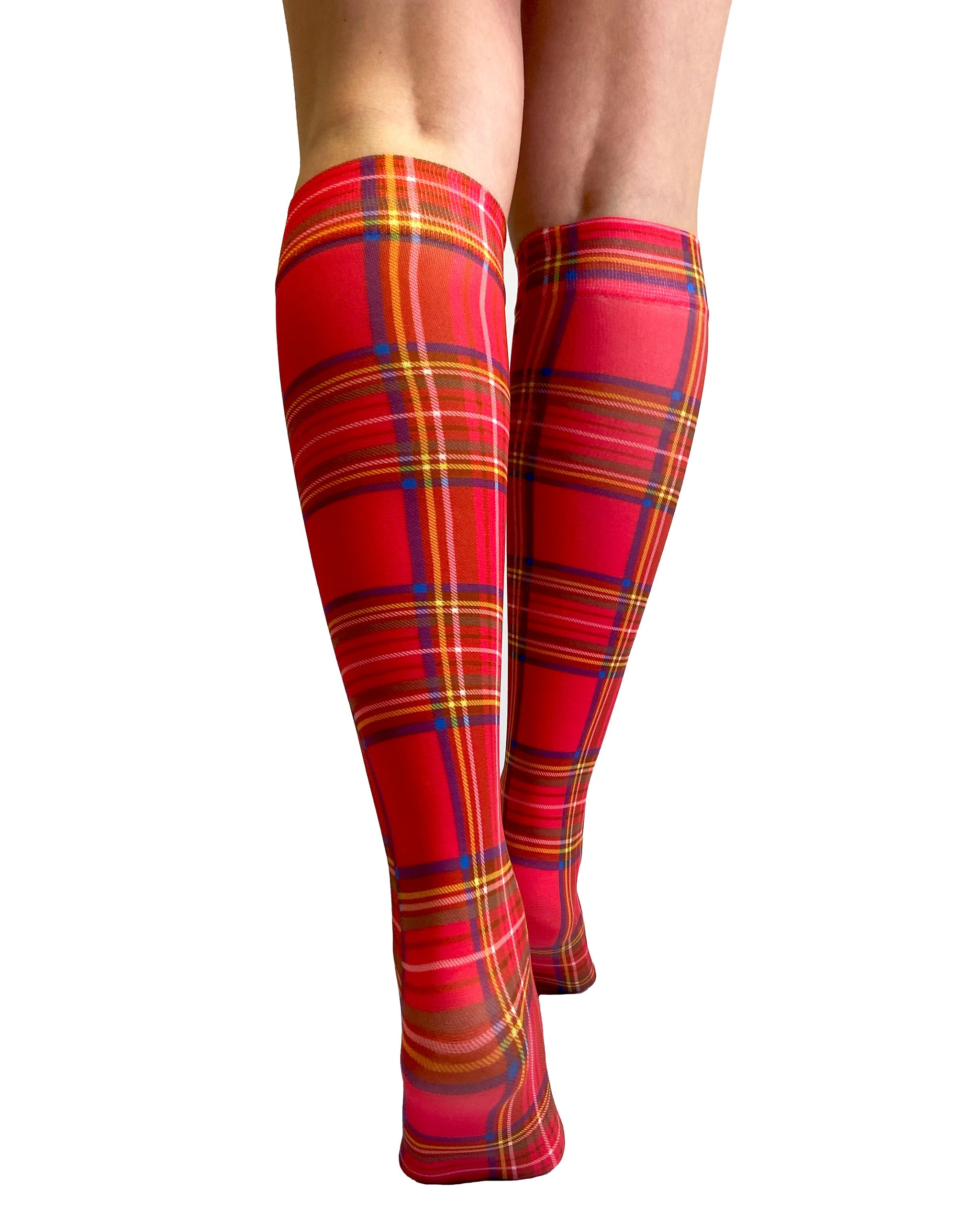 Pamela Mann Original Red Tartan printed knee high socks