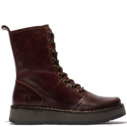 Fly rami wine lace up ankle boot