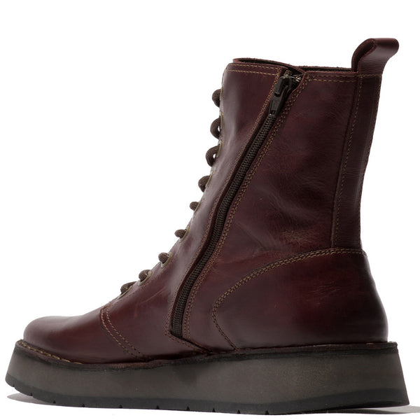 Fly rami wine lace up ankle boot