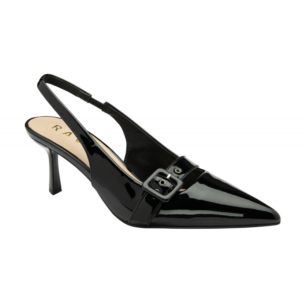 Ravel Dalry Black Patent Slingback Courtshoe