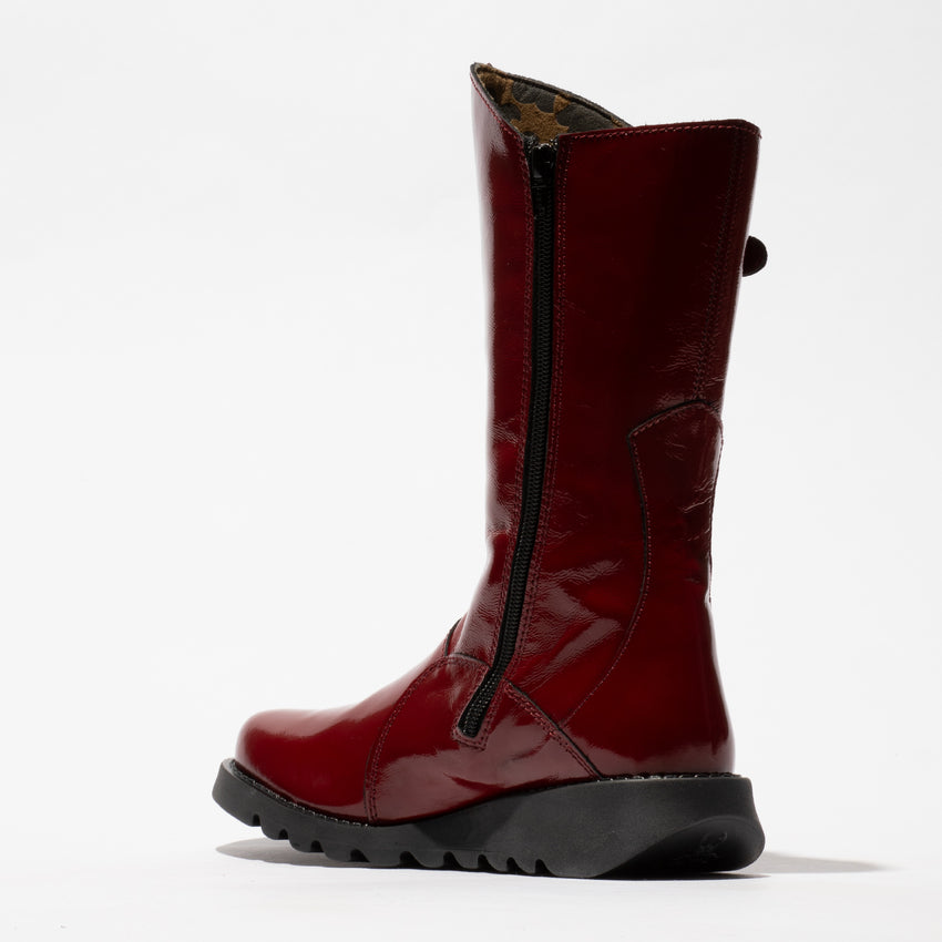 Fly Mes 2 Nappalak Int.Rust Patent Leather Mid calf boot
