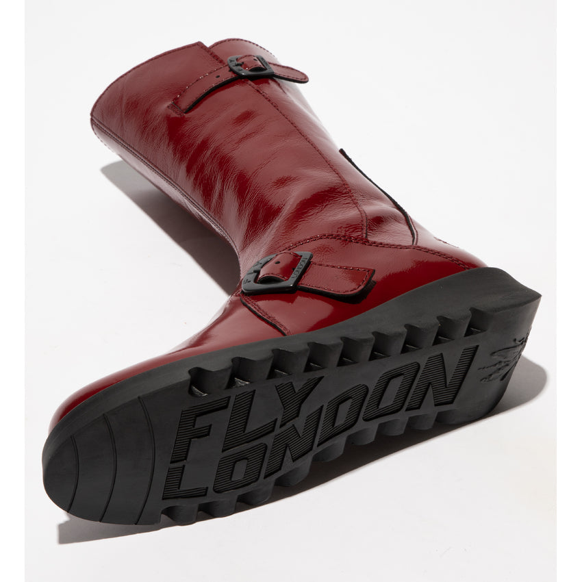 Fly Mes 2 Nappalak Int.Rust Patent Leather Mid calf boot