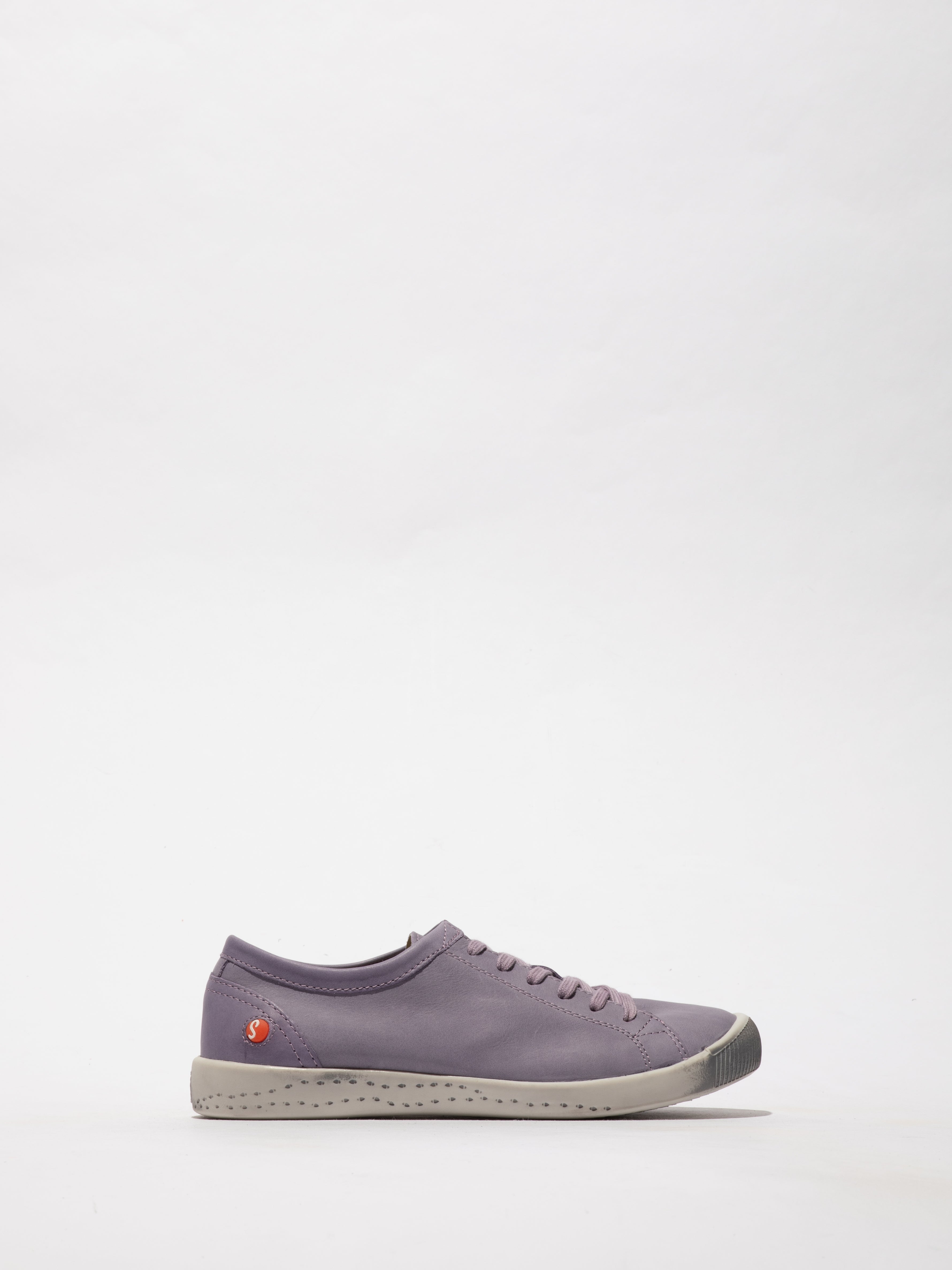 Softinos Isla washed leather Lavender lace up trainer