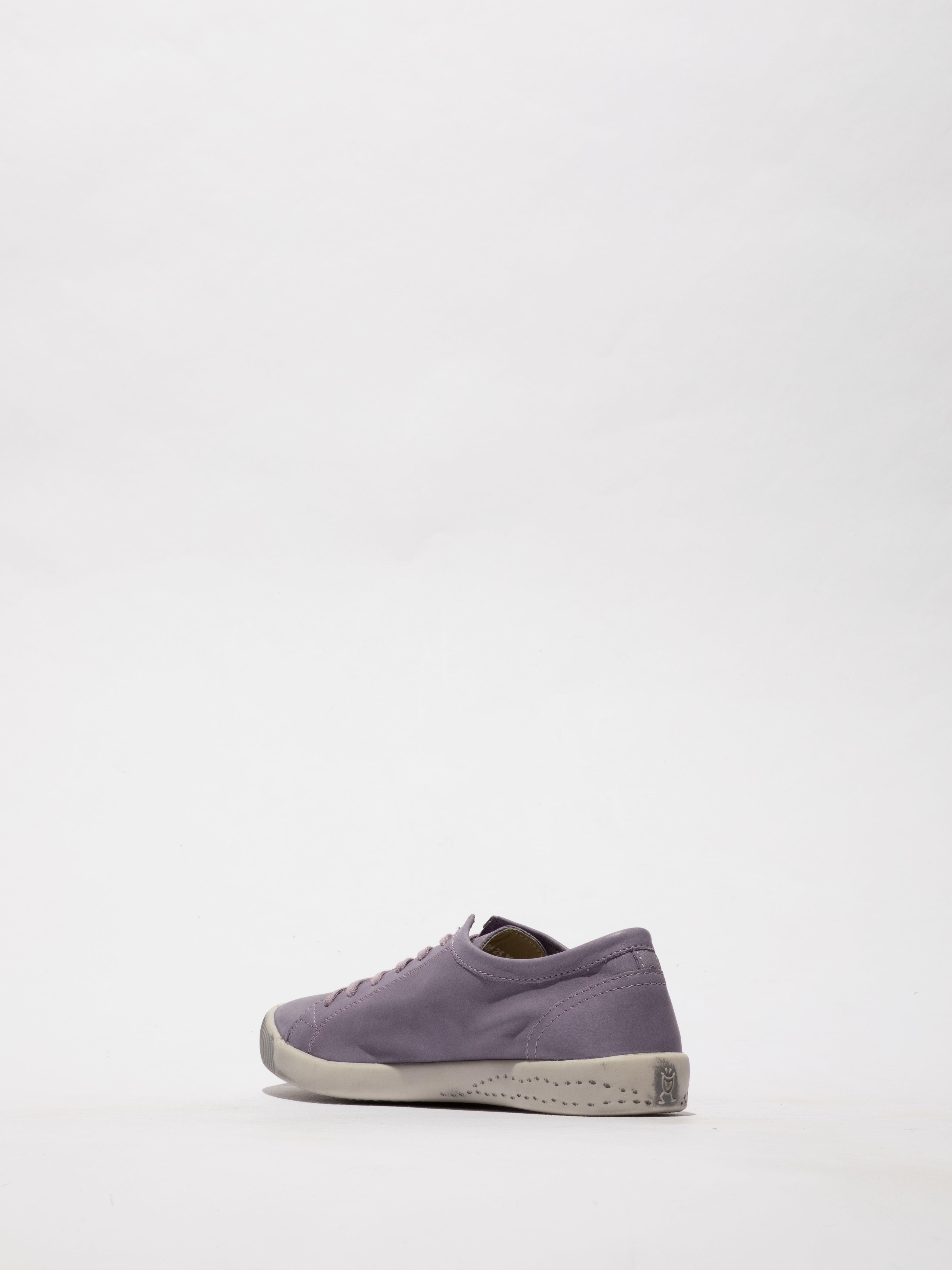 Softinos Isla washed leather Lavender lace up trainer