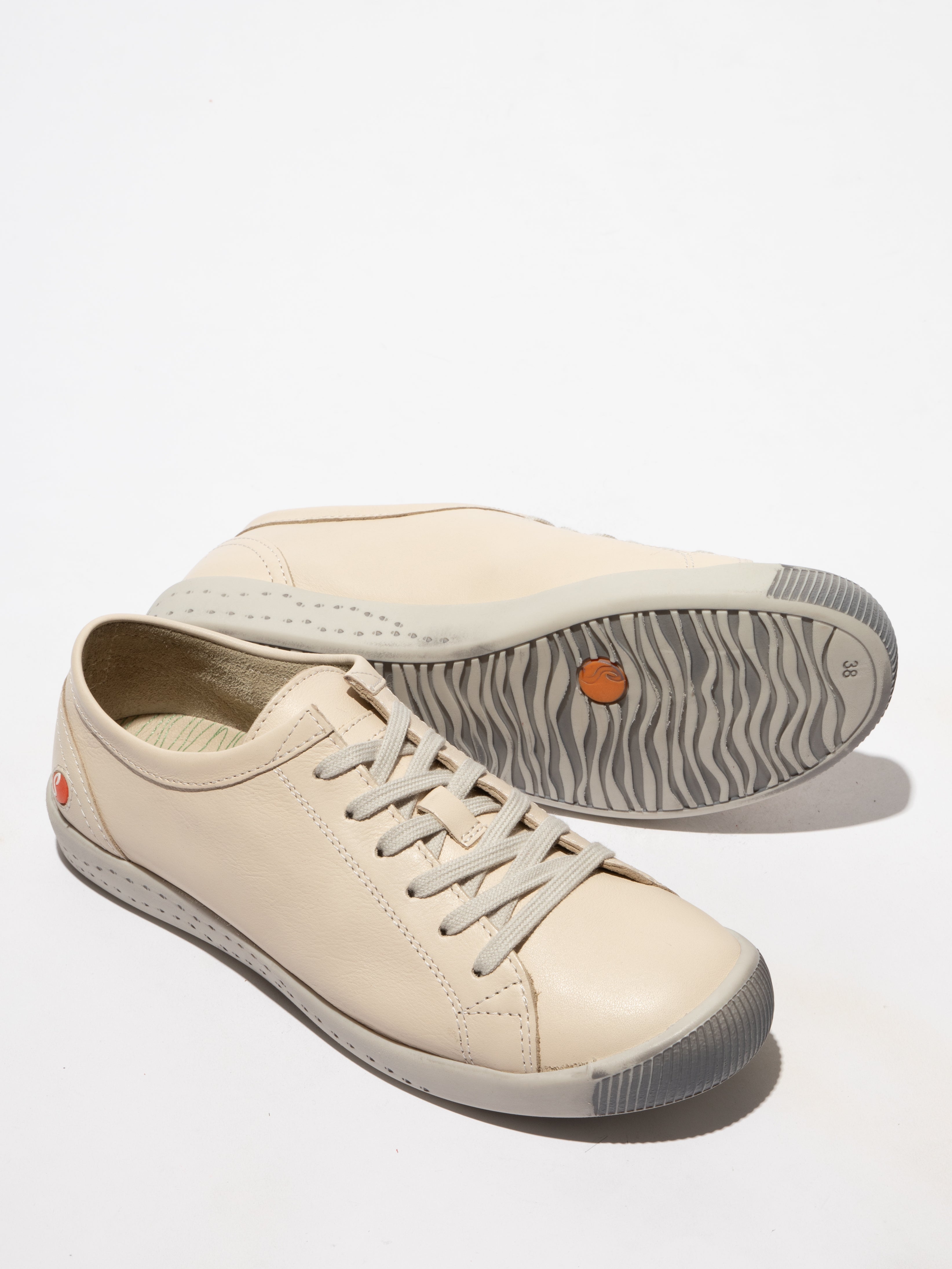 Softinos Isla Smooth leather cream trainers