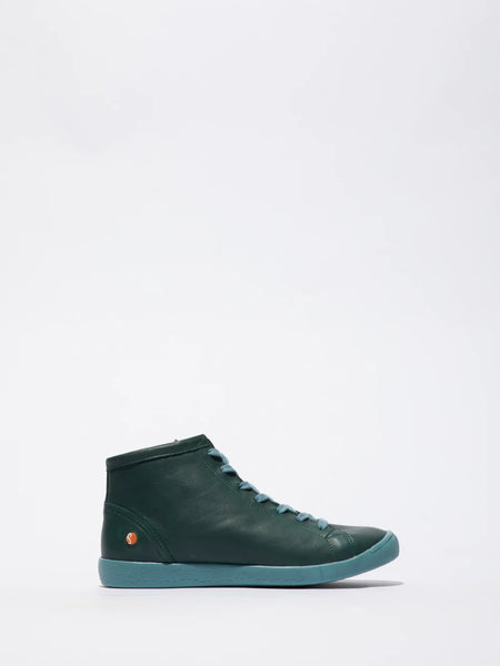 Softinos Ibbi forest green with baby blue sole and lace zip ankle boot